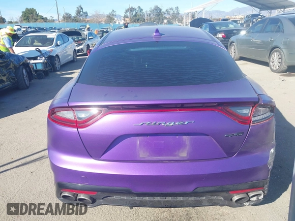 2020 Kia Stinger GT-Line with VIN KNAE15LA1L6078533, listed as a IAAI auction lot 41637202 with 63,494 mi miles. Bid and sale history available at carsss.com. Image 16.
