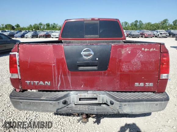 2008 Nissan Titan SE with VIN 1N6BA06A48N304403, listed as a Copart auction lot 52361925 with 194,781 mi miles and Salvage Title. Bid and sale history available at carsss.com. Image 6.
