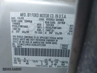 2003 Ford Escape XLT Popular 2 with VIN 1FMCU93153KA91250, listed as a IAAI auction lot 41700796 with 122,172 mi miles. Bid and sale history available at carsss.com. Image 9.