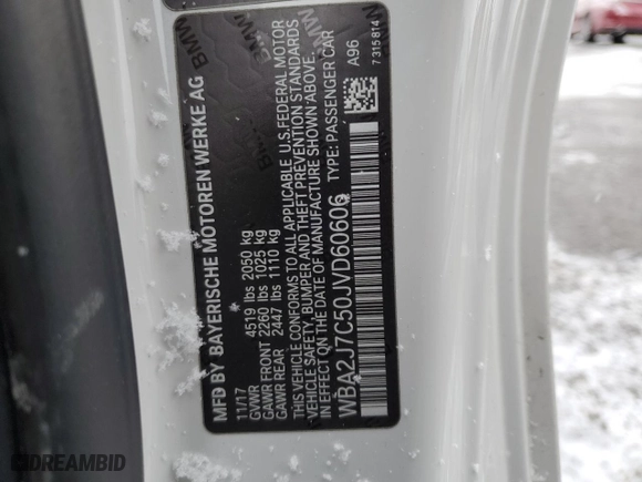 2018 BMW 2 Series M240i xDrive with VIN WBA2J7C50JVD60606, listed as a Copart auction lot 46160635 with NaN miles and Salvage Title. Bid and sale history available at carsss.com. Image 14.