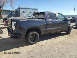 2022 Chevrolet Silverado 1500 Custom Trail Boss with VIN 3GCUDCETXNG649141, listed as a Copart auction lot 43565075 with 53,898 mi miles and Salvage Title. Bid and sale history available at DreamBid. Image 3.