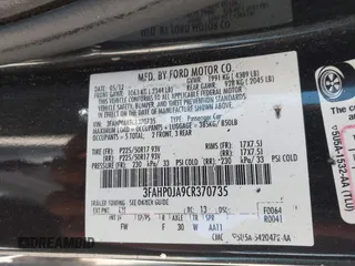 2012 Ford Fusion SEL with VIN 3FAHP0JA9CR370735, listed as a IAAI auction lot 42535356 with 186,624 mi miles and . Bid and sale history available at DreamBid. Image 9.