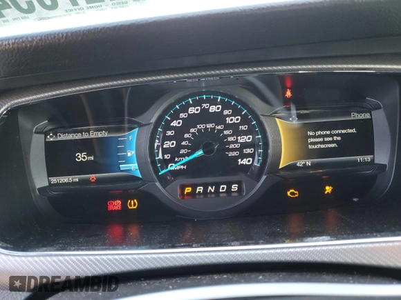 2015 Ford Taurus SHO with VIN 1FAHP2KT1FG182797, listed as a Copart auction lot 42705445 with 251,206 mi miles and Salvage Title. Bid and sale history available at DreamBid. Image 9.