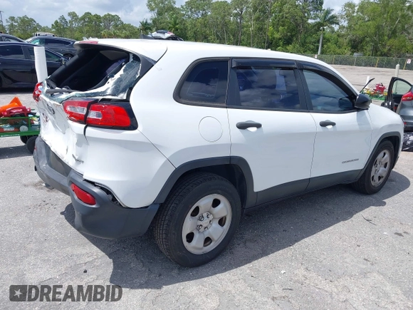 2017 Jeep Cherokee Sport with VIN 1C4PJLAB6HW661103, listed as a IAAI auction lot 41945706 with 95,991 mi miles. Bid and sale history available at carsss.com. Image 4.