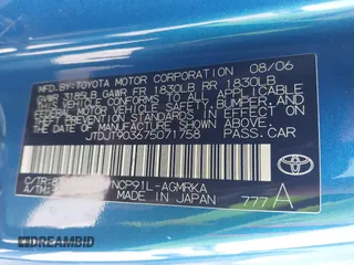 2007 Toyota Yaris с VIN JTDJT903675071758, выставлен на аукционе IAAI как лот 42237171 с пробегом Не указан миль и . История ставок и продаж доступна на DreamBid. Изображение 9.