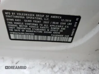 2020 Volkswagen Passat SE with VIN 1VWSA7A39LC007052, listed as a Copart auction lot 42556665 with 88,846 mi miles and Salvage title. Bid and sale history available at DreamBid. Image 13.