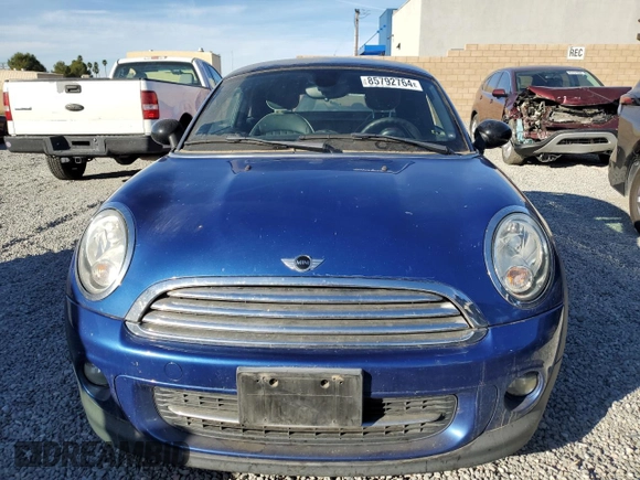 2012 MINI Cooper Coupe with VIN WMWSX1C5XCT163773, listed as a Copart auction lot 85792764 with 70,411 mi miles and Salvage Title. Bid and sale history available at carsss.com. Image 5.