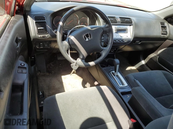 2005 Honda Civic Cpe EX with VIN 1HGEM229X5L017588, listed as a Copart auction lot 56369564 with 145,741 mi miles and Salvage Title. Bid and sale history available at carsss.com. Image 8.