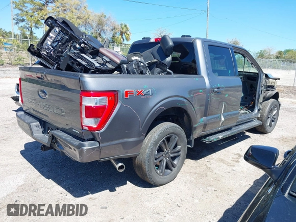 2022 Ford F-150 XL with VIN 1FTFW1E8XNFA41995, listed as a IAAI auction lot 41743193 with 1 mi miles. Bid and sale history available at carsss.com. Image 4.