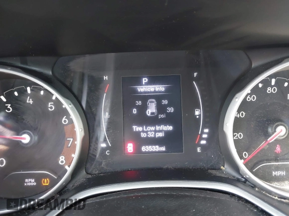 2020 Jeep Compass Latitude with VIN 3C4NJDBB9LT139429, listed as a IAAI auction lot 41795025 with 63,533 mi miles and . Bid and sale history available at carsss.com. Image 15.