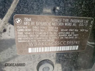 2012 BMW 7 Series 750i xDrive с VIN WBAKC6C55CC395741, выставлен на аукционе Copart как лот 54731405 с пробегом 166 193 миль миль и Чистый • Clean title. История ставок и продаж доступна на DreamBid. Изображение 12.