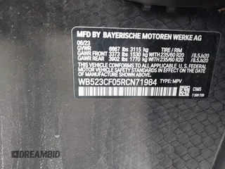 2024 BMW iX xDrive50 z VIN WB523CF05RCN71984, wystawiony jako IAAI lot #41469238 z przebiegiem 45 447 mil mil oraz . Historia ofert i sprzedaży dostępna na DreamBid. Obrazek 9.