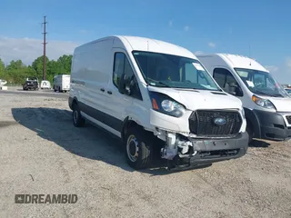 2023 Ford Transit Cargo with VIN 1FTBR1C89PKA58175, listed as a IAAI auction lot 42007354 with 55,141 mi miles. Bid and sale history available at carsss.com. Image 1.