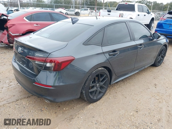 2025 Honda Civic Sedan Sport with VIN 2HGFE2F55SH524545, listed as a IAAI auction lot 41299518 with 5,167 mi miles. Bid and sale history available at carsss.com. Image 4.