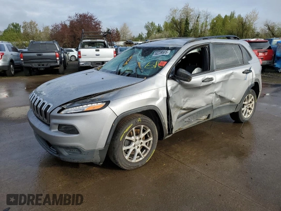 2016 Jeep Cherokee Sport with VIN 1C4PJLAB0GW189379, listed as a Copart auction lot 52239555 with 142,699 mi miles and Salvage title. Bid and sale history available at DreamBid. Image 1.