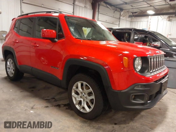 2017 Jeep Renegade Latitude z VIN ZACCJBBB8HPF87526, wystawiony jako IAAI lot #41823403 z przebiegiem 105 991 mil mil oraz . Historia ofert i sprzedaży dostępna na DreamBid. Obrazek 1.
