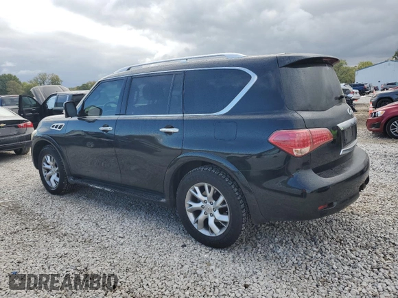 2011 Infiniti QX56 8-passenger with VIN JN8AZ2NC8B9302180, listed as a Copart auction lot 76001744 with 220,515 mi miles and Clean Title. Bid and sale history available at carsss.com. Image 2.