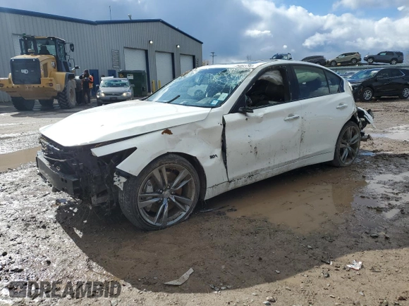 2017 Infiniti Q50 3.0t Sport with VIN JN1EV7ARXHM833082, listed as a Copart auction lot 75851794 with 63,349 mi miles and Salvage Title. Bid and sale history available at carsss.com. Image 1.