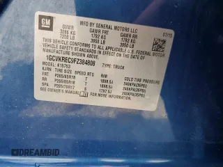 2015 Chevrolet Silverado 1500 LT with VIN 1GCVKREC9FZ384808, listed as a Copart auction lot 54905845 with 191,317 mi miles and Salvage Title. Bid and sale history available at DreamBid. Image 12.