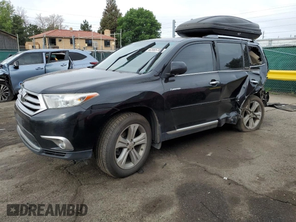 2013 Toyota Highlander Limited with VIN 5TDDK3EH6DS219401, listed as a Copart auction lot 62085705 with 282,264 mi miles and Salvage title. Bid and sale history available at DreamBid. Image 1.