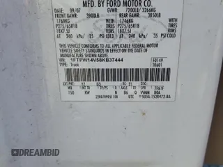 2008 Ford F-150 XLT with VIN 1FTPW14V58KB37444, listed as a Copart auction lot 50063545 with 165,536 mi miles and Salvage Title. Bid and sale history available at carsss.com. Image 14.