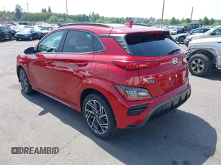 2022 Hyundai Kona N Line with VIN KM8K3CA3XNU798240, listed as a IAAI auction lot 42117790 with 34,276 mi miles and . Bid and sale history available at DreamBid. Image 3.