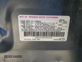 2003 Mitsubishi Outlander LS with VIN JA4LZ31G53U051694, listed as a Copart auction lot 79467594 with 0 mi miles and Salvage Title. Bid and sale history available at carsss.com. Image 14.