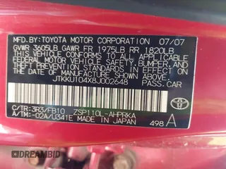 2008 Scion xD z VIN JTKKU104X8J002648, wystawiony jako IAAI lot #42250330 z przebiegiem 184 000 mil mil oraz . Historia ofert i sprzedaży dostępna na DreamBid. Obrazek 9.