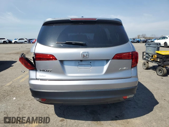 2017 Honda Pilot EX with VIN 5FNYF6H31HB048722, listed as a Copart auction lot 53606135 with 106,538 mi miles and Salvage Title. Bid and sale history available at DreamBid. Image 6.