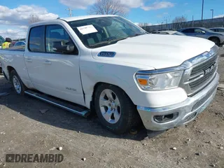 2021 Ram 1500 Big Horn with VIN 1C6SRFBT5MN557642, listed as a IAAI auction lot 41498784 with 53,000 mi miles. Bid and sale history available at carsss.com. Image 1.