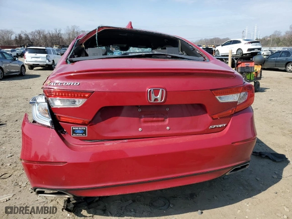 2019 Honda Accord Sedan Sport 1.5T with VIN 1HGCV1F36KA000718, listed as a Copart auction lot 47743075 with 0 mi miles and Salvage Title. Bid and sale history available at carsss.com. Image 6.