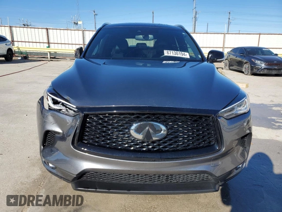 2022 Infiniti QX50 LUXE with VIN 3PCAJ5BA4NF107923, listed as a Copart auction lot 87130194 with 37,237 mi miles and Salvage Title. Bid and sale history available at carsss.com. Image 5.