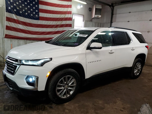 2023 Chevrolet Traverse LT z VIN 1GNEVHKW3PJ146475, wystawiony jako Copart lot #51575065 z przebiegiem 38 475 mil mil oraz Szkoda całkowita • Salvage title. Historia ofert i sprzedaży dostępna na DreamBid. Obrazek 1.