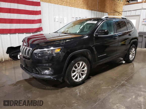 2019 Jeep Cherokee Latitude with VIN 1C4PJMCB5KD375555, listed as a Copart auction lot 47812655 with 77,106 mi miles and Salvage Title. Bid and sale history available at carsss.com. Image 1.