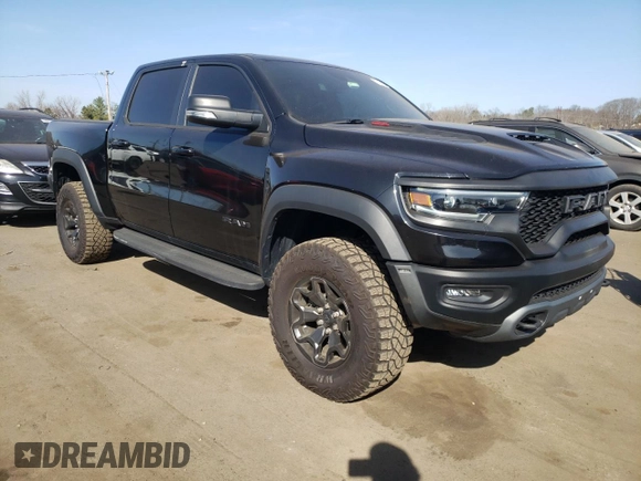 2021 Ram 1500 TRX with VIN 1C6SRFU90MN901475, listed as a Copart auction lot 47427705 with 17,076 mi miles and Salvage Title. Bid and sale history available at carsss.com. Image 4.