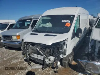 2023 Ford Transit Cargo with VIN 1FTBR1CG6PKB89510, listed as a Copart auction lot 46370565 with 180,309 mi miles and Salvage Title. Bid and sale history available at carsss.com. Image 1.