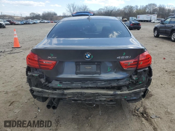 2015 BMW 4 Series 428i xDrive with VIN WBA3N9C55FK247227, listed as a Copart auction lot 50564735 with 121,882 mi miles and Salvage title. Bid and sale history available at DreamBid. Image 6.