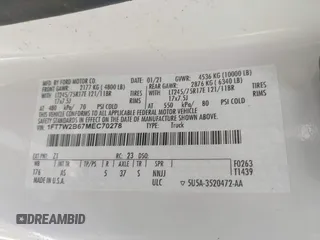 2021 Ford F-250 XL z VIN 1FT7W2B67MEC70278, wystawiony jako IAAI lot #42451726 z przebiegiem Nie podano mil oraz . Historia ofert i sprzedaży dostępna na DreamBid. Obrazek 9.