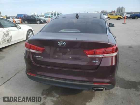 2016 Kia Optima LX Turbo with VIN 5XXGT4L13GG010757, listed as a Copart auction lot 45163025 with 104,795 mi miles and Salvage Title. Bid and sale history available at carsss.com. Image 6.