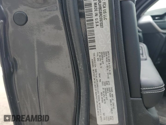 2024 Jeep Grand Cherokee Limited with VIN 1C4RJHBG8RC697037, listed as a Copart auction lot 47288305 with 6,971 mi miles and Salvage title. Bid and sale history available at DreamBid. Image 14.