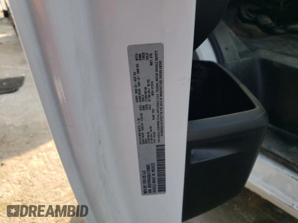 2020 Ram ProMaster Cargo with VIN 3C6TRVDG0LE139653, listed as a Copart auction lot 79125974 with 30,067 mi miles and Salvage Title. Bid and sale history available at carsss.com. Image 14.