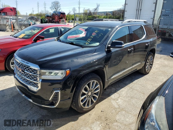 2020 GMC Acadia Denali with VIN 1GKKNXLSXLZ231427, listed as a Copart auction lot 47822194 with 59,643 mi miles and Salvage Title. Bid and sale history available at carsss.com. Image 1.