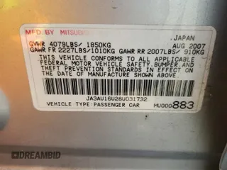 2008 Mitsubishi Lancer DE with VIN JA3AU16U28U031732, listed as a Copart auction lot 66547654 with 135,572 mi miles and Clean Title. Bid and sale history available at carsss.com. Image 12.