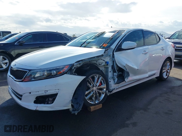 2014 Kia Optima SX Turbo with VIN 5XXGR4A66EG338250, listed as a IAAI auction lot 41583587 with 127,814 mi miles and . Bid and sale history available at DreamBid. Image 6.