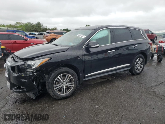 2020 Infiniti QX60 Pure with VIN 5N1DL0MM8LC517826, listed as a Copart auction lot 56527385 with 83,767 mi miles and Salvage title. Bid and sale history available at DreamBid. Image 1.