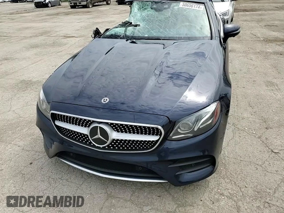 2018 Mercedes-Benz E-Class E 400 with VIN WDD1K6GB2JF052758, listed as a Copart auction lot 50656174 with 36,736 mi miles. Bid and sale history available at carsss.com. Image 10.