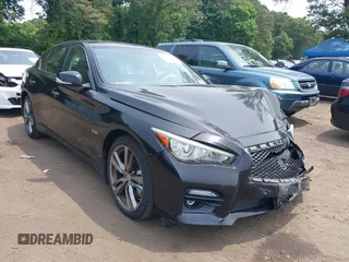 2016 Infiniti Q50 Red Sport 400 with VIN JN1FV7AR3GM450250, listed as a IAAI auction lot 42492868 with 77,865 mi miles and . Bid and sale history available at DreamBid. Image 1.