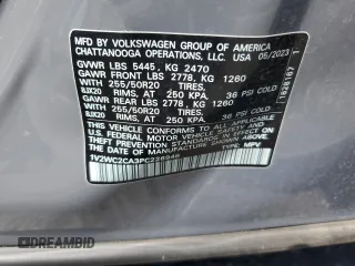2023 Volkswagen Atlas SE with VIN 1V2WC2CA3PC226946, listed as a Copart auction lot 70226934 with 11,529 mi miles and Salvage title. Bid and sale history available at DreamBid. Image 14.