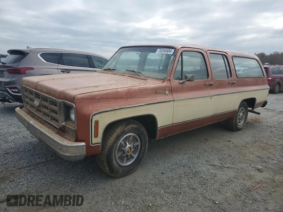 1977 Chevrolet Suburban z VIN CCL167F144344, wystawiony jako Copart lot #78394504 z przebiegiem 73 322 mil mil oraz Szkoda całkowita • Salvage title. Historia ofert i sprzedaży dostępna na DreamBid. Obrazek 1.