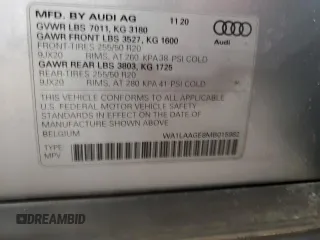 2021 Audi e-tron Premium Plus z VIN WA1LAAGE8MB015982, wystawiony jako Copart lot #47356315 z przebiegiem 43 618 mil mil oraz Nie do naprawy • Non repairable. Historia ofert i sprzedaży dostępna na DreamBid. Obrazek 13.